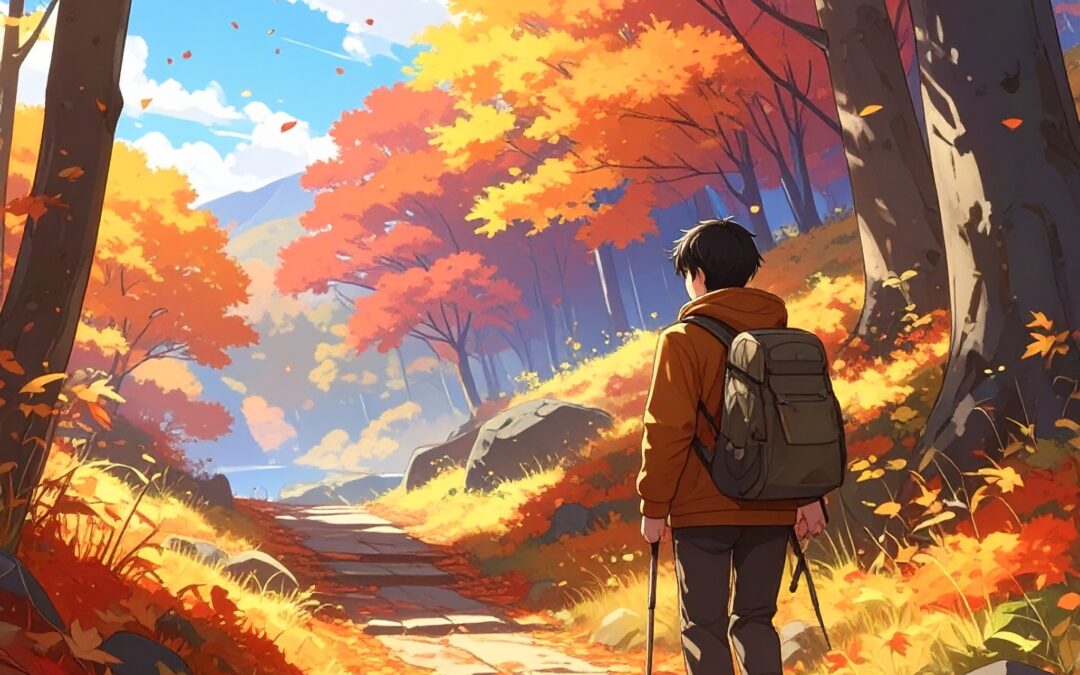 秋の紅葉ハイクと葉っぱアート作り　色づく自然と歩き、感じたままに表現する旅